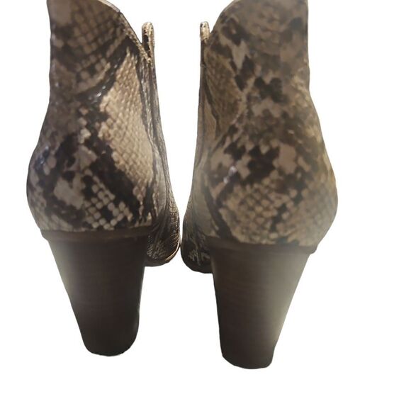 Michael Shannon Boots Size 5.5 Ankle Side Zip Leather Snake - Picture 3 of 4